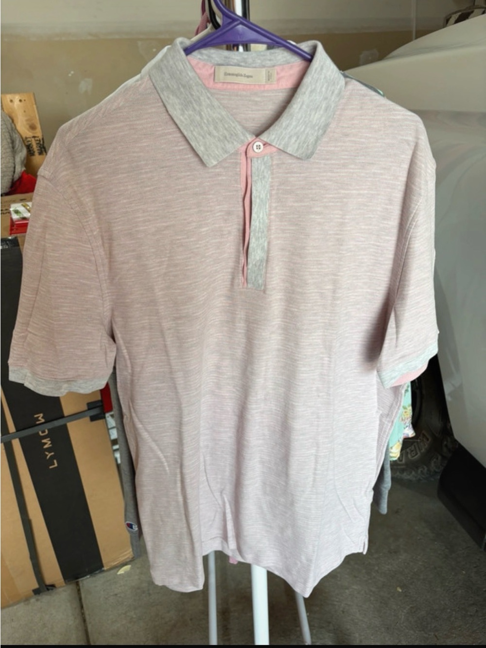 Zegna Pink Polo Shirt XL Made in Italy $395